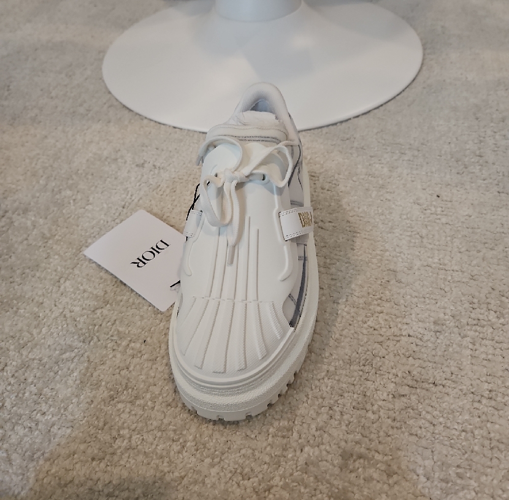 Dior Brand New White and Navy Mylon Mesh 93B BLEU FRANCE Women 39 - Picture 3 of 7